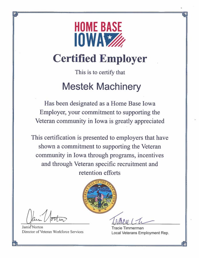 Home Base Iowa Certificate