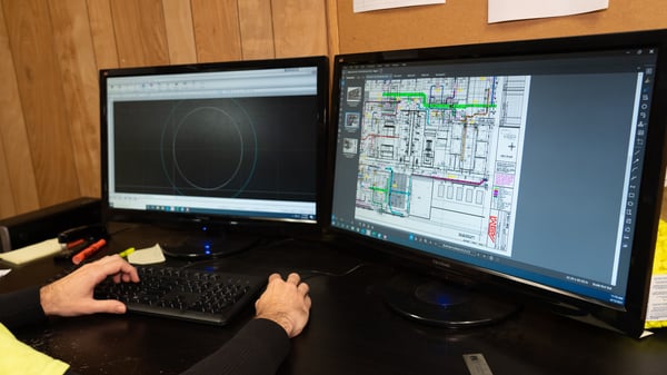 BIM model on computer construction contractor
